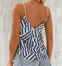 Load image into Gallery viewer, Blue random striped tank top
