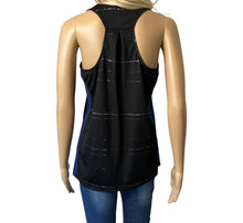 Load image into Gallery viewer, Racerback tank top (black with blue)
