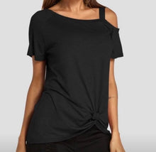 Load image into Gallery viewer, One strap t-shirt with twisted hem
