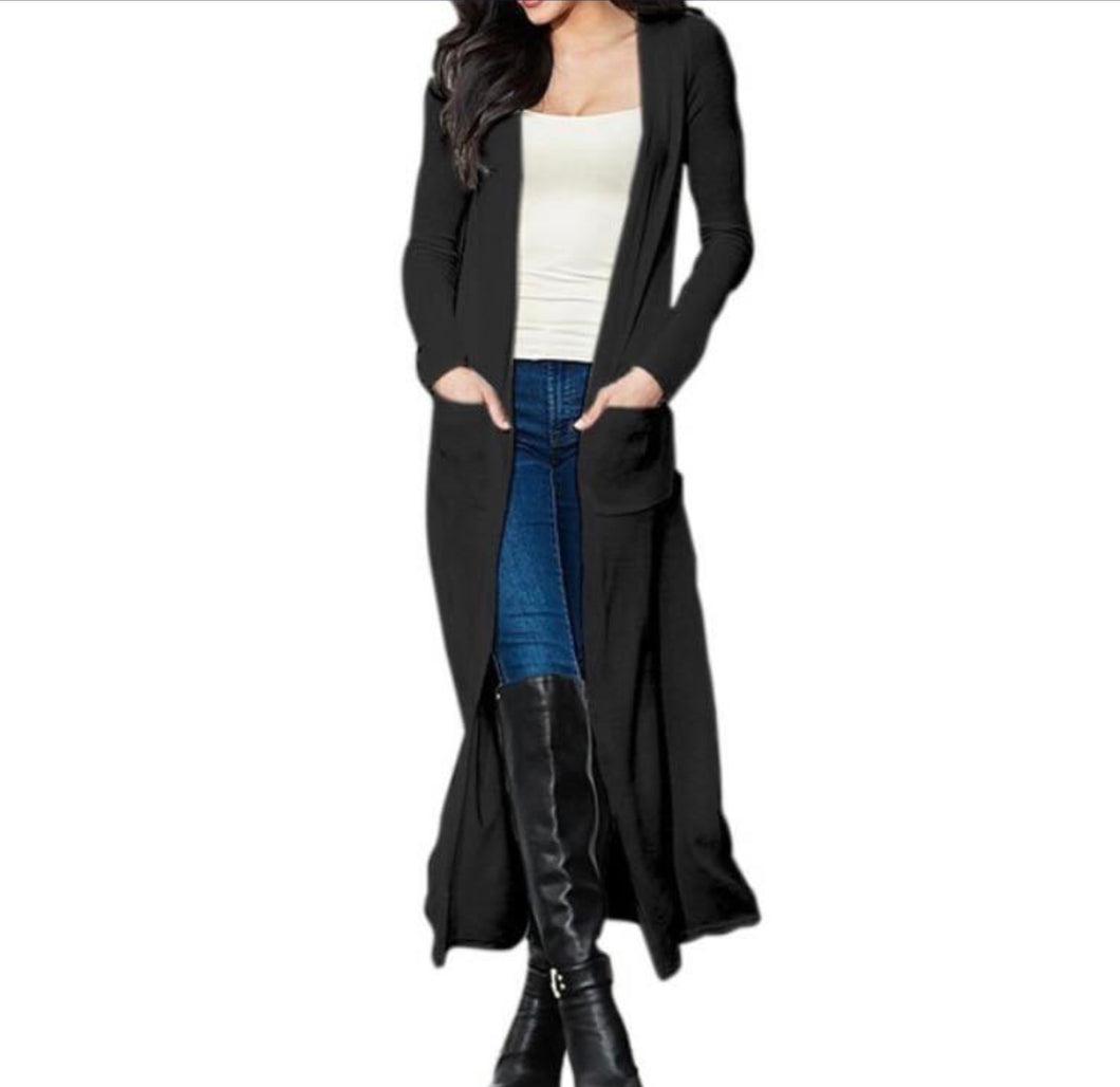 Long cardigan with pockets