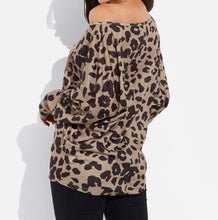 Load image into Gallery viewer, Animal print one shoulder fashion blouse
