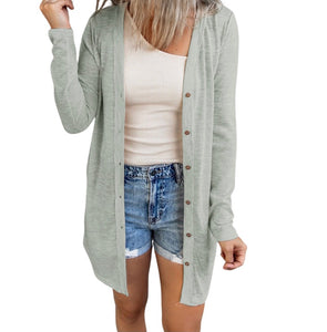 Solid color button up lightweight cardigan