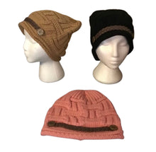 Load image into Gallery viewer, Slouchy knit hat with decorative band
