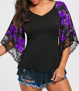 Dressy top with butterfly sleeves