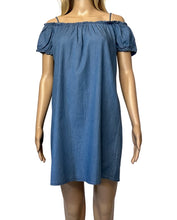 Load image into Gallery viewer, Denim dress with spaghetti straps
