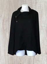 Load image into Gallery viewer, Waffle knit crossover sweater with 2 decorative buttons
