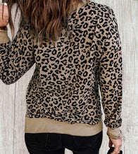 Load image into Gallery viewer, Leopard print pullover sweater with side slits
