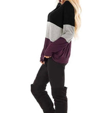Load image into Gallery viewer, Cut out color block long sleeve sweater
