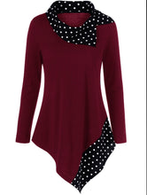 Load image into Gallery viewer, Long sleeve sweater with polka dot trim
