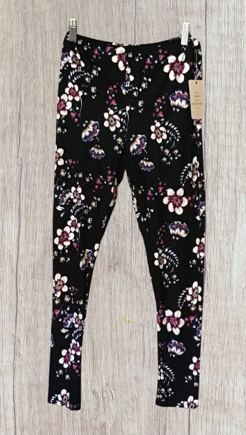 Ladies XL black floral regular leggings