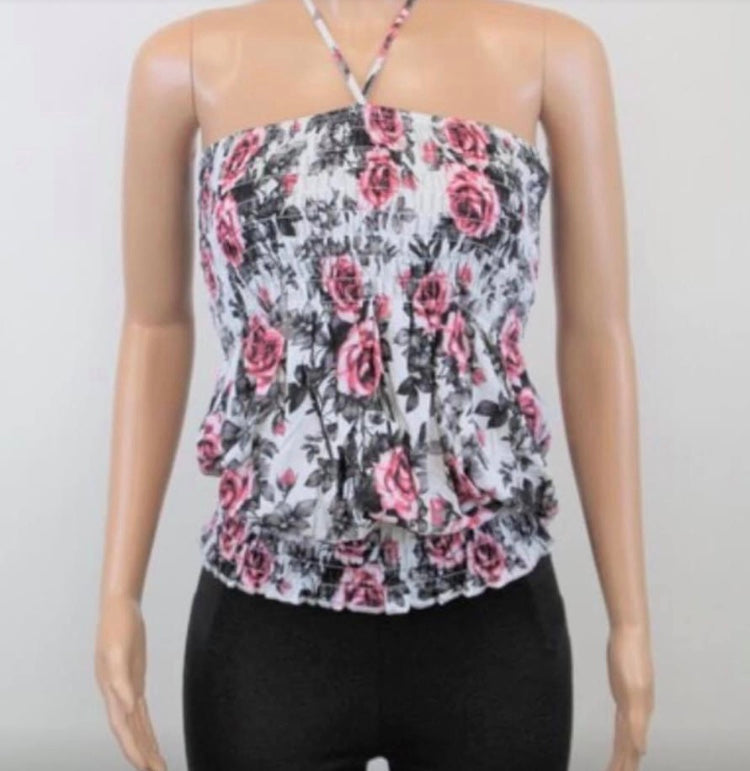 Summer top with tie up around neck