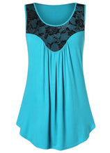 Load image into Gallery viewer, Sleeveless top with upper black lace
