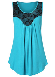 Sleeveless top with upper black lace