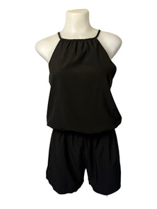 Halter style romper with elastic waist