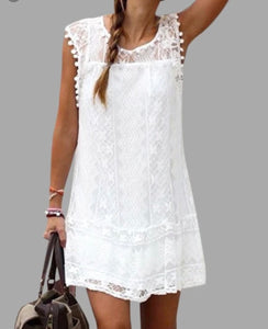 White lace beach dress