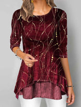 Load image into Gallery viewer, Tunic top with ruffle and 3/4 sleeve
