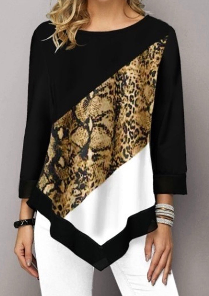 Tunic top with animal print