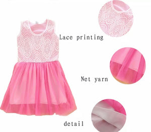 Girls lace vest summer dress