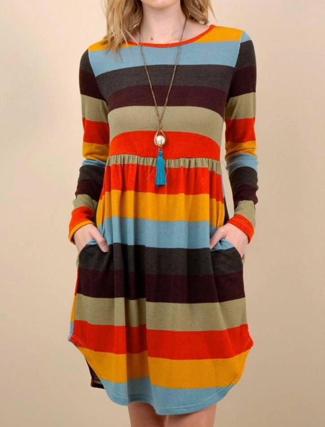 Fit & flare striped dress