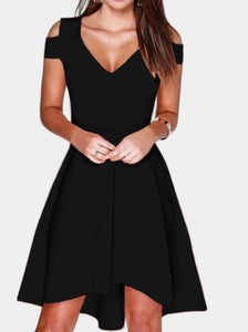 Cold shoulder black dress