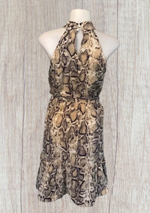 Snakeskin print halter style dress