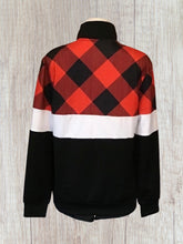 Load image into Gallery viewer, Red Buffalo plaid colorblock pullover
