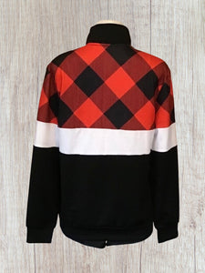 Red Buffalo plaid colorblock pullover