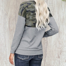 Load image into Gallery viewer, Camouflage sweater with kangaroo pocket and zipped neckline
