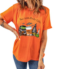 Load image into Gallery viewer, This witch needs coffee orange tee
