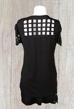 Load image into Gallery viewer, High/low cold shoulder cut out block style top
