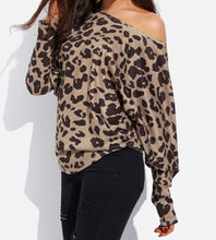 Load image into Gallery viewer, Animal print one shoulder fashion blouse
