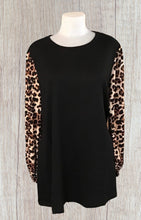 Load image into Gallery viewer, Long oversized leopard print top with bishop sleeve
