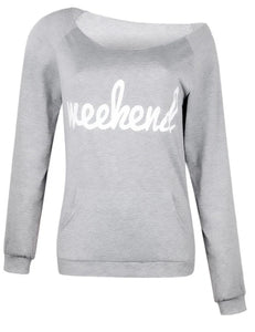 One shoulder pocket design lightweight sweatshirt