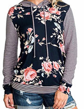 Load image into Gallery viewer, Floral striped hoodies
