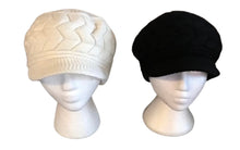 Load image into Gallery viewer, Knit hat with visor and fleece lined
