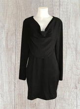 Load image into Gallery viewer, Black sparkly drape dress
