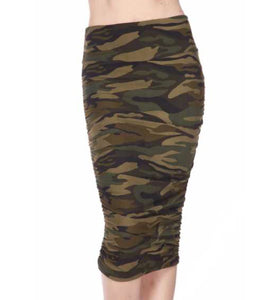 Camouflage pencil skirt