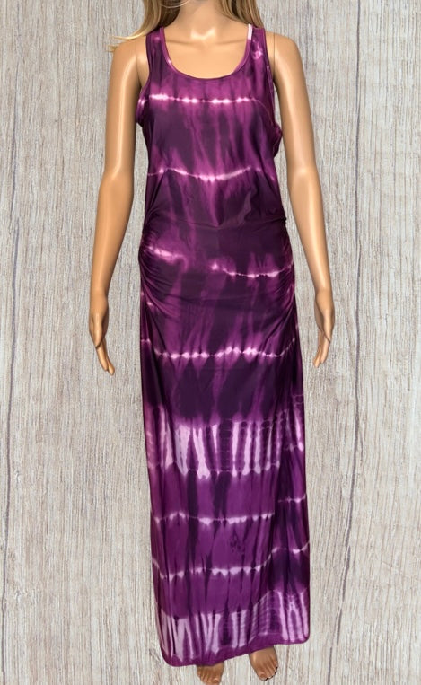 Tie dye bodycon fit racerback  maxi dress