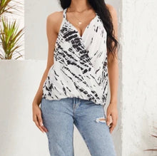 Load image into Gallery viewer, Crossover tie dye tank top
