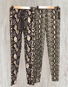 Snakeskin print ladies leggings one size