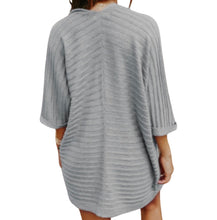 Load image into Gallery viewer, Ribbed open front cardigan with 3/4 sleeve
