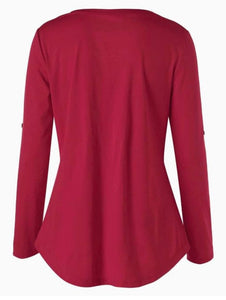Lava red long sleeve top with 1/2 zipper