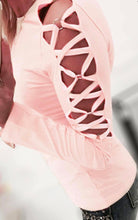 Load image into Gallery viewer, Black hollow design criss cross detail long sleeve top
