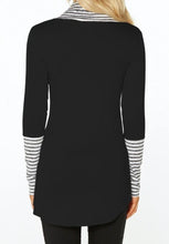 Load image into Gallery viewer, Long sleeved crossover top with striped detail
