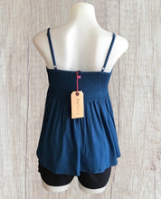 Load image into Gallery viewer, Tank top with floral design and spaghetti straps
