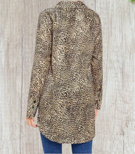 Load image into Gallery viewer, Long leopard print button up shirt
