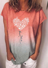 Load image into Gallery viewer, Grey/coral thank you with heart tee
