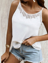 Load image into Gallery viewer, Contrast lace white cami top
