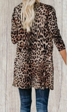 Load image into Gallery viewer, Lightweight leopard print cardigan with buttons and pockets.
