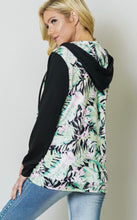 Load image into Gallery viewer, Lime floral and black hoodie
